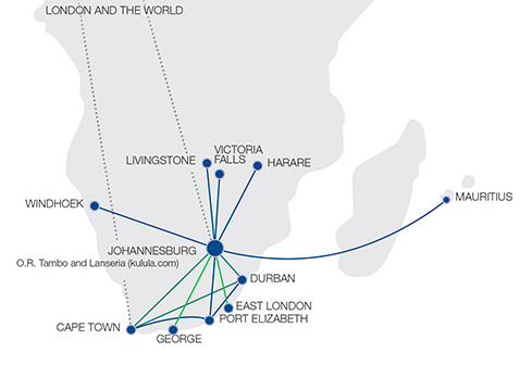 Comair route map